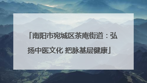 南阳市宛城区茶庵街道：弘扬中医文化 把脉基层健康