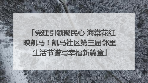 党建引领聚民心 海棠花红映凯马！凯马社区第三届邻里生活节谱写幸福新篇章
