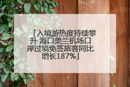 入境游热度持续攀升 海口美兰机场口岸过境免签旅客同比增长187%