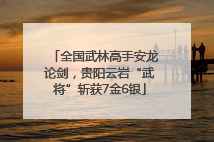 全国武林高手安龙论剑，贵阳云岩“武将”斩获7金6银