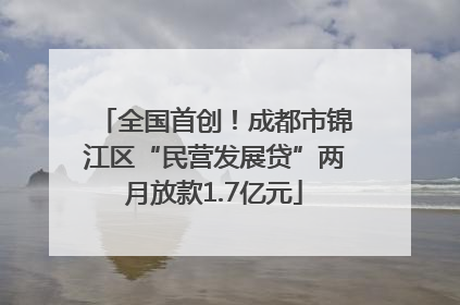 全国首创！成都市锦江区“民营发展贷”两月放款1.7亿元