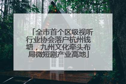 全市首个区级视听行业协会落户杭州钱塘，九州文化牵头布局微短剧产业高地