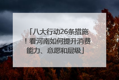 八大行动26条措施！看河南如何提升消费能力、意愿和层级