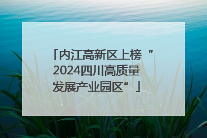 内江高新区上榜“2024四川高质量发展产业园区”