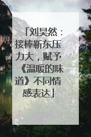 刘昊然：接棒靳东压力大，赋予《温暖的味道》不同情感表达