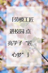 劳模工匠进校园 点亮学子“匠心梦”