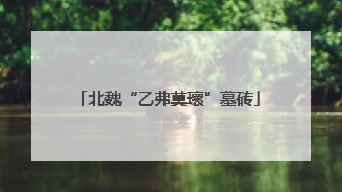 北魏“乙弗莫瓌”墓砖