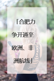 合肥力争开通至欧洲、非洲航线