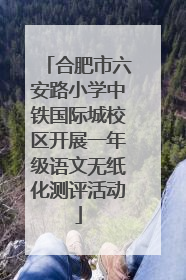 合肥市六安路小学中铁国际城校区开展一年级语文无纸化测评活动