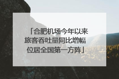合肥机场今年以来旅客吞吐量同比增幅位居全国第一方阵