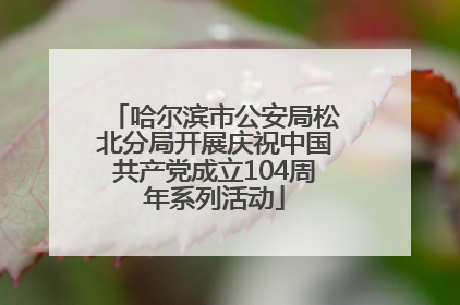 哈尔滨市公安局松北分局开展庆祝中国共产党成立104周年系列活动