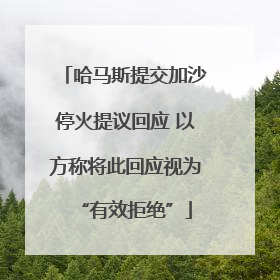 哈马斯提交加沙停火提议回应 以方称将此回应视为“有效拒绝”