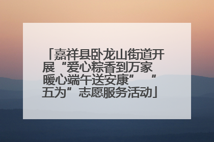 嘉祥县卧龙山街道开展“爱心粽香到万家 暖心端午送安康” “五为”志愿服务活动