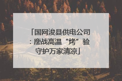 国网浚县供电公司：鏖战高温“烤”验 守护万家清凉