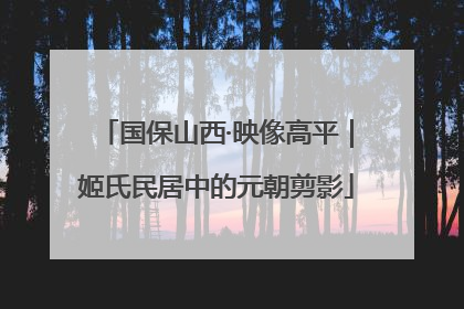 国保山西·映像高平｜姬氏民居中的元朝剪影