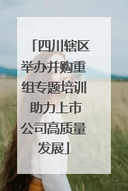 四川辖区举办并购重组专题培训 助力上市公司高质量发展
