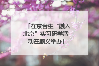 在京台生“融入北京”实习研学活动在顺义举办