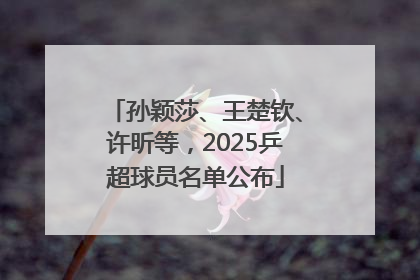 孙颖莎、王楚钦、许昕等，2025乒超球员名单公布