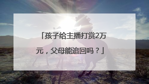 孩子给主播打赏2万元，父母能追回吗？
