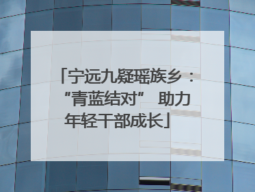 宁远九疑瑶族乡：“青蓝结对” 助力年轻干部成长