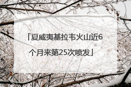 夏威夷基拉韦火山近6个月来第25次喷发