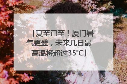 夏至已至！厦门暑气更盛，未来几日最高温将超过35℃
