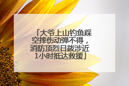 大爷上山钓鱼踩空摔伤动弹不得，消防顶烈日跋涉近1小时抵达救援