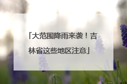 大范围降雨来袭！吉林省这些地区注意