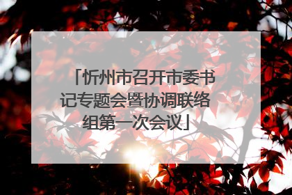忻州市召开市委书记专题会暨协调联络组第一次会议
