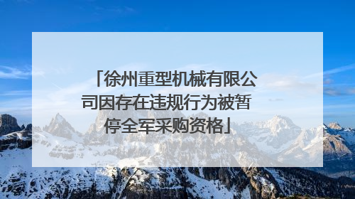 徐州重型机械有限公司因存在违规行为被暂停全军采购资格