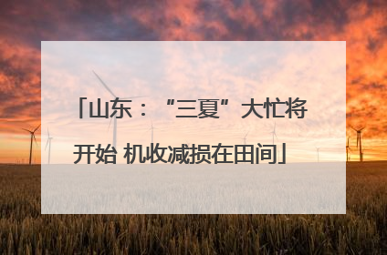 山东：“三夏”大忙将开始 机收减损在田间