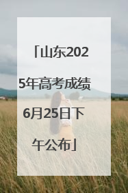 山东2025年高考成绩6月25日下午公布