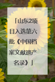 山东2项目入选第六批《中国档案文献遗产名录》