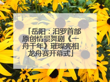 岳阳：汨罗首部原创情景舞剧《一舟千年》璀璨亮相龙舟赛开幕式