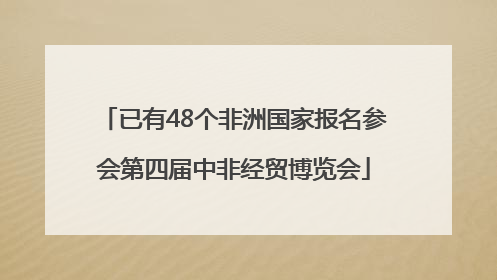 已有48个非洲国家报名参会第四届中非经贸博览会