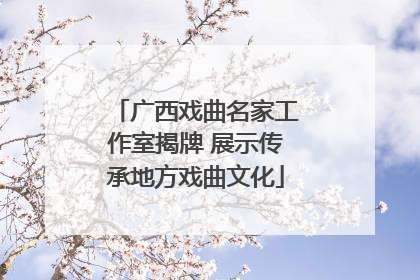 广西戏曲名家工作室揭牌 展示传承地方戏曲文化