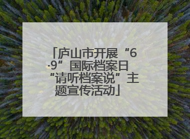 庐山市开展“6·9”国际档案日“请听档案说”主题宣传活动