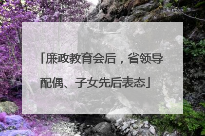 廉政教育会后，省领导配偶、子女先后表态