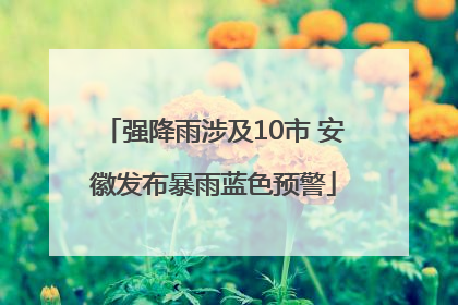 强降雨涉及10市 安徽发布暴雨蓝色预警
