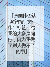 张国伟否认AI智搜“炒作”标签：骂我的大多是同行，因为我做了别人做不了的事