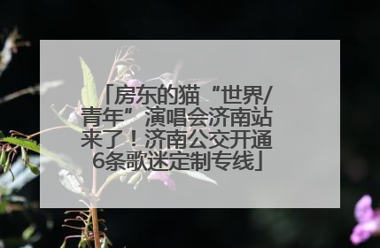 房东的猫“世界/青年”演唱会济南站来了！济南公交开通6条歌迷定制专线