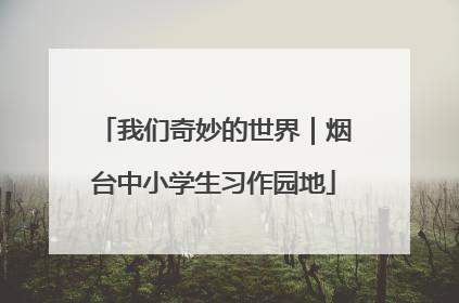 我们奇妙的世界｜烟台中小学生习作园地