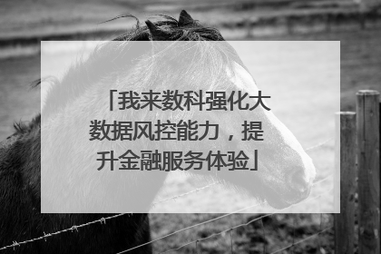 我来数科强化大数据风控能力，提升金融服务体验