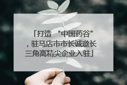 打造 “中国药谷”，驻马店市市长诚邀长三角高精尖企业入驻