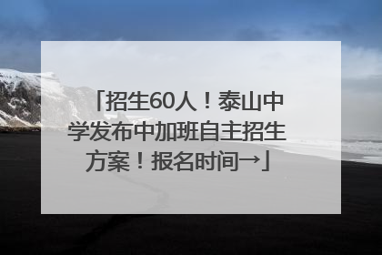 招生60人！泰山中学发布中加班自主招生方案！报名时间→