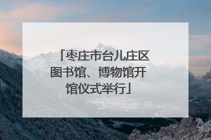 枣庄市台儿庄区图书馆、博物馆开馆仪式举行