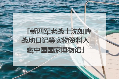 新四军老战士沈如峰战地日记等实物资料入藏中国国家博物馆