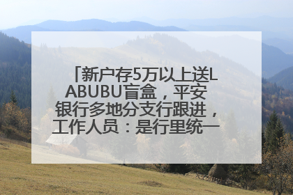 新户存5万以上送LABUBU盲盒，平安银行多地分支行跟进，工作人员：是行里统一的，进货渠道不清楚