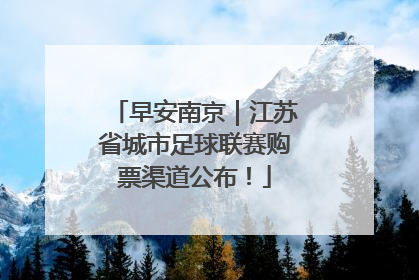 早安南京｜江苏省城市足球联赛购票渠道公布！