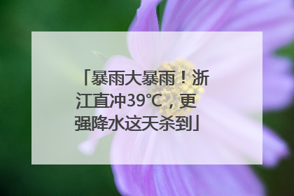 暴雨大暴雨！浙江直冲39℃，更强降水这天杀到